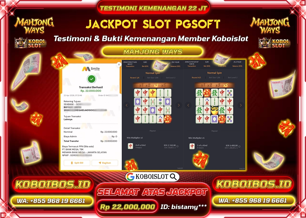 BUKTI KEMENANGAN ID bistamy*** SLOT GACOR MAHJONG WAYS 1 Rp22.000.000,- LUNAS